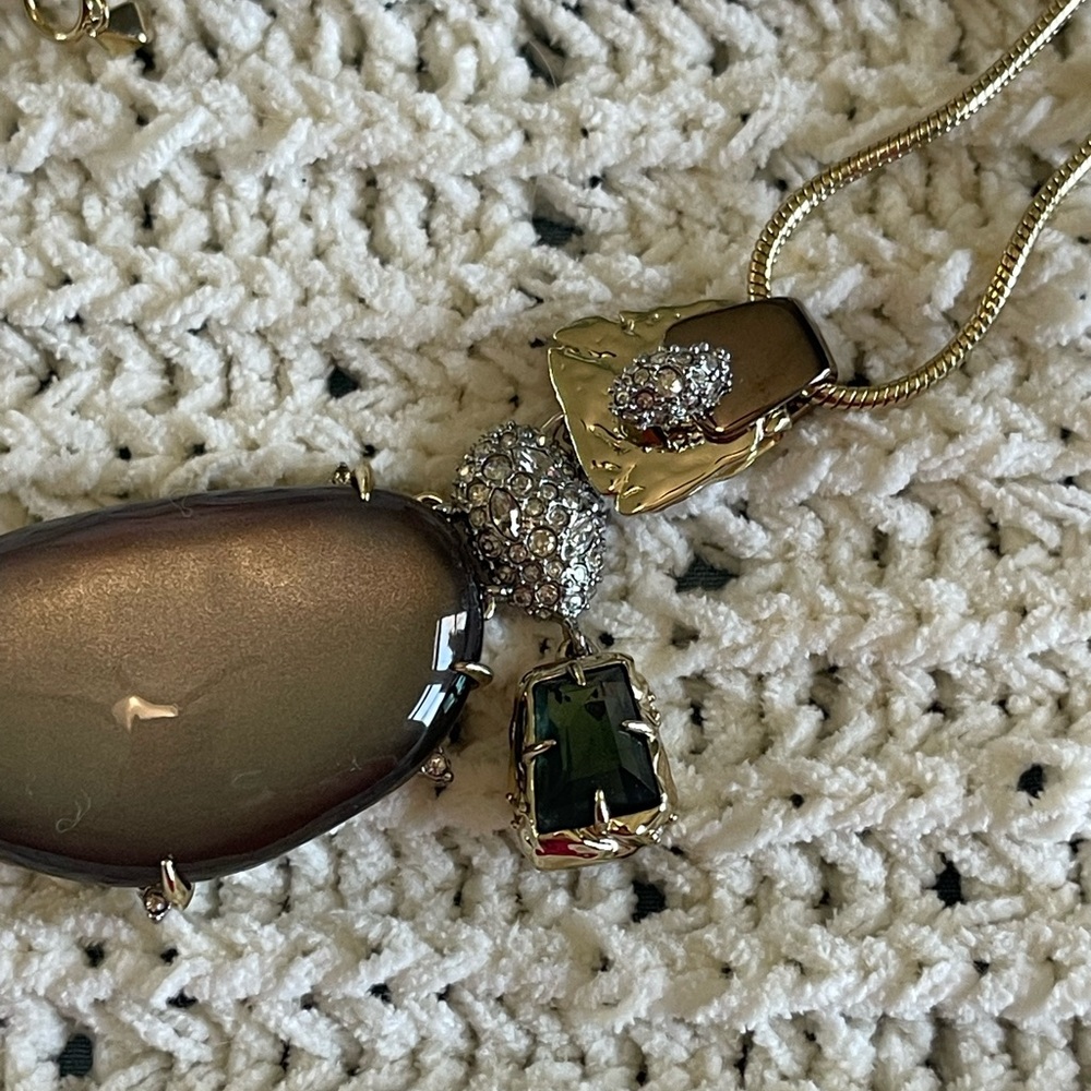Alexis Bittar Gold and Silver Necklace with Stone Accents - Picture 4 of 7